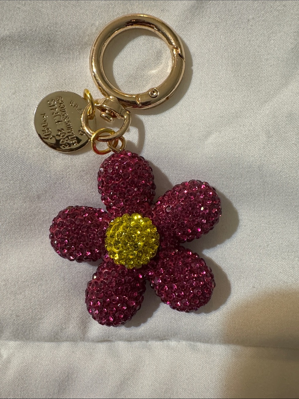 Source Unknown Gold-Tone Crystal Daisy Brooch - Pink & Yellow